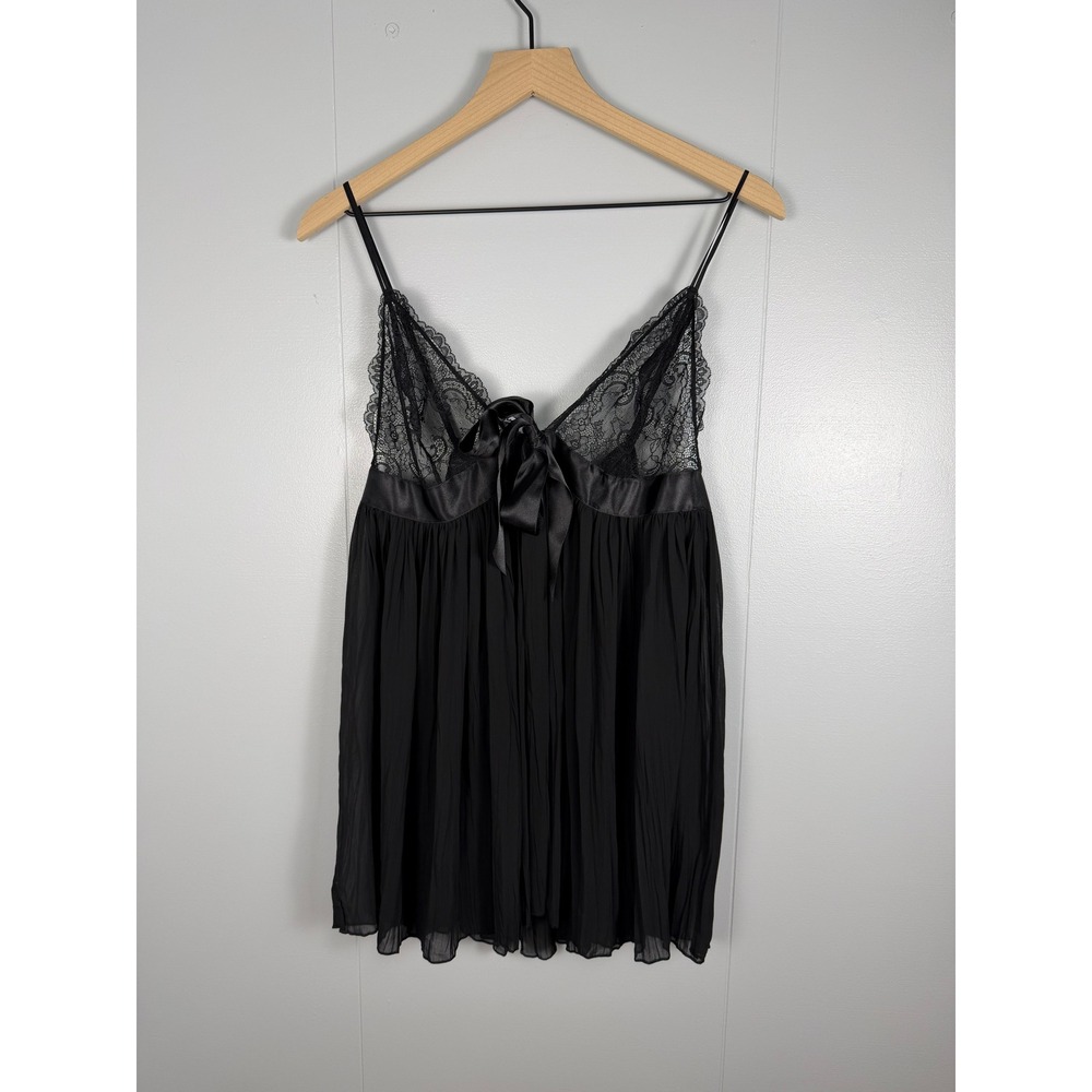Victoria's Secret Whimsigoth Babydoll Women XL Black Lace Boudoir Sheer Lingerie